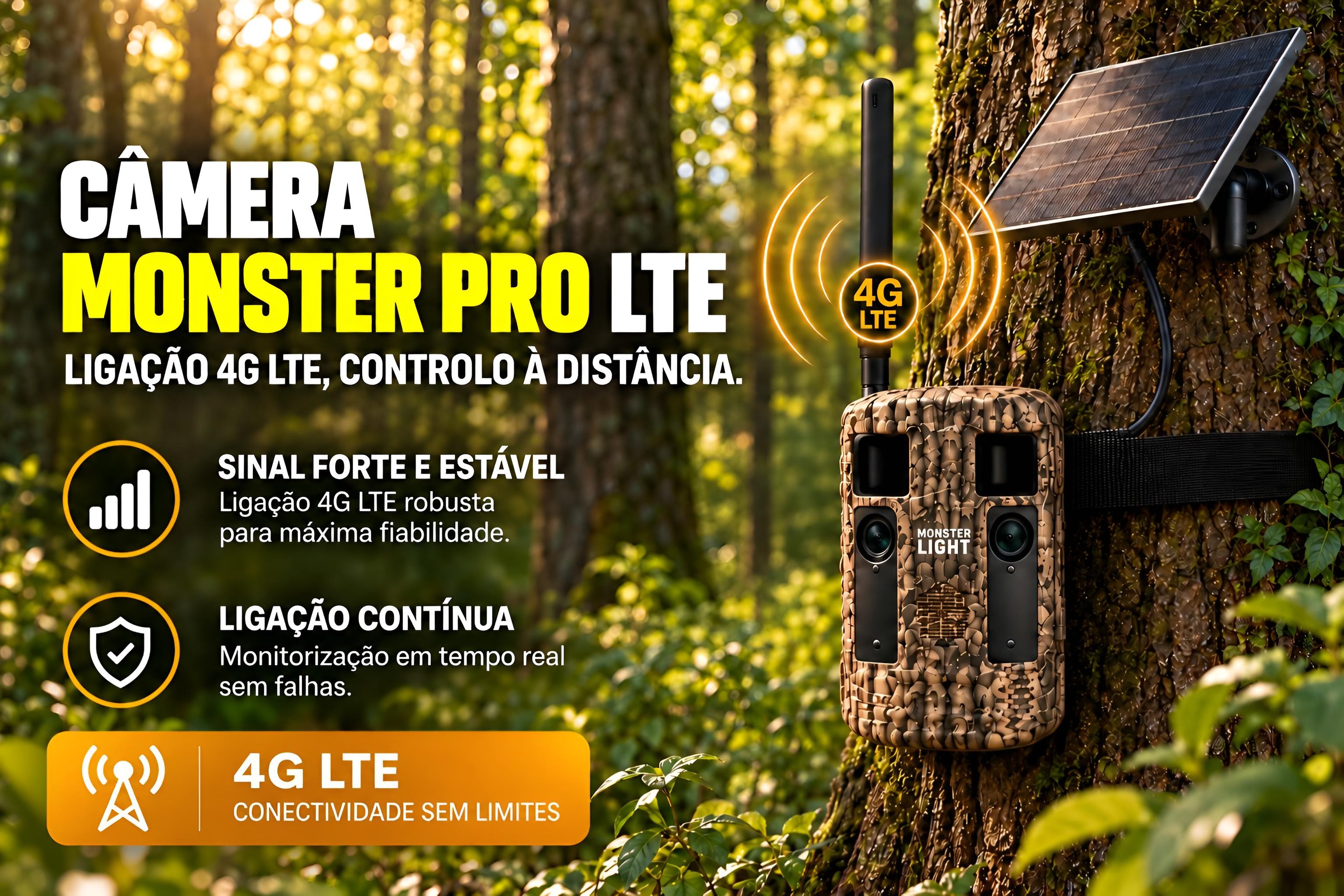 Câmera Monster Pro LTE com envio de vídeos e transmissão em direto 