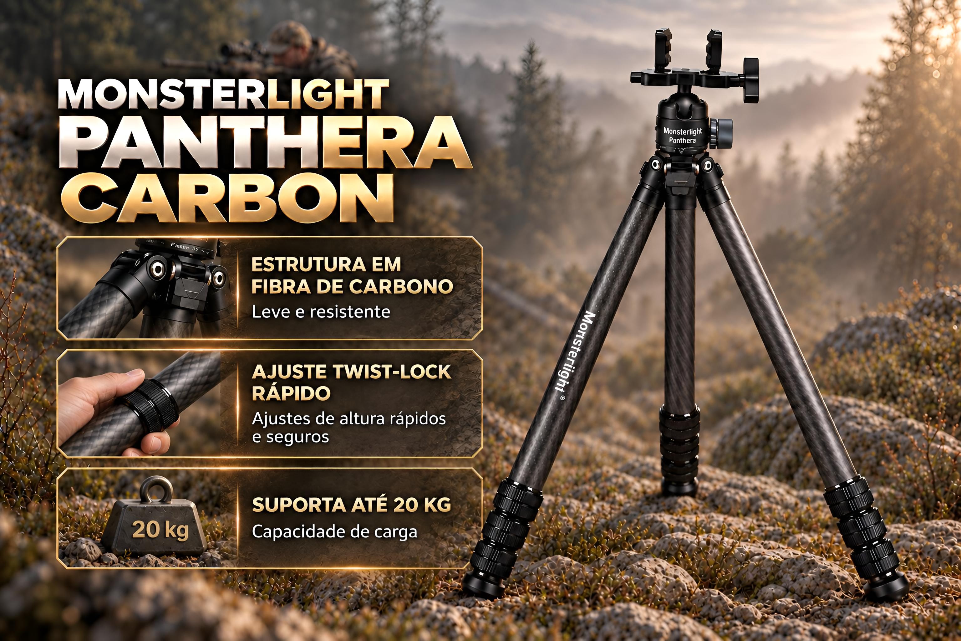 Tripé de Carbono Monsterlight Panthera Carbon