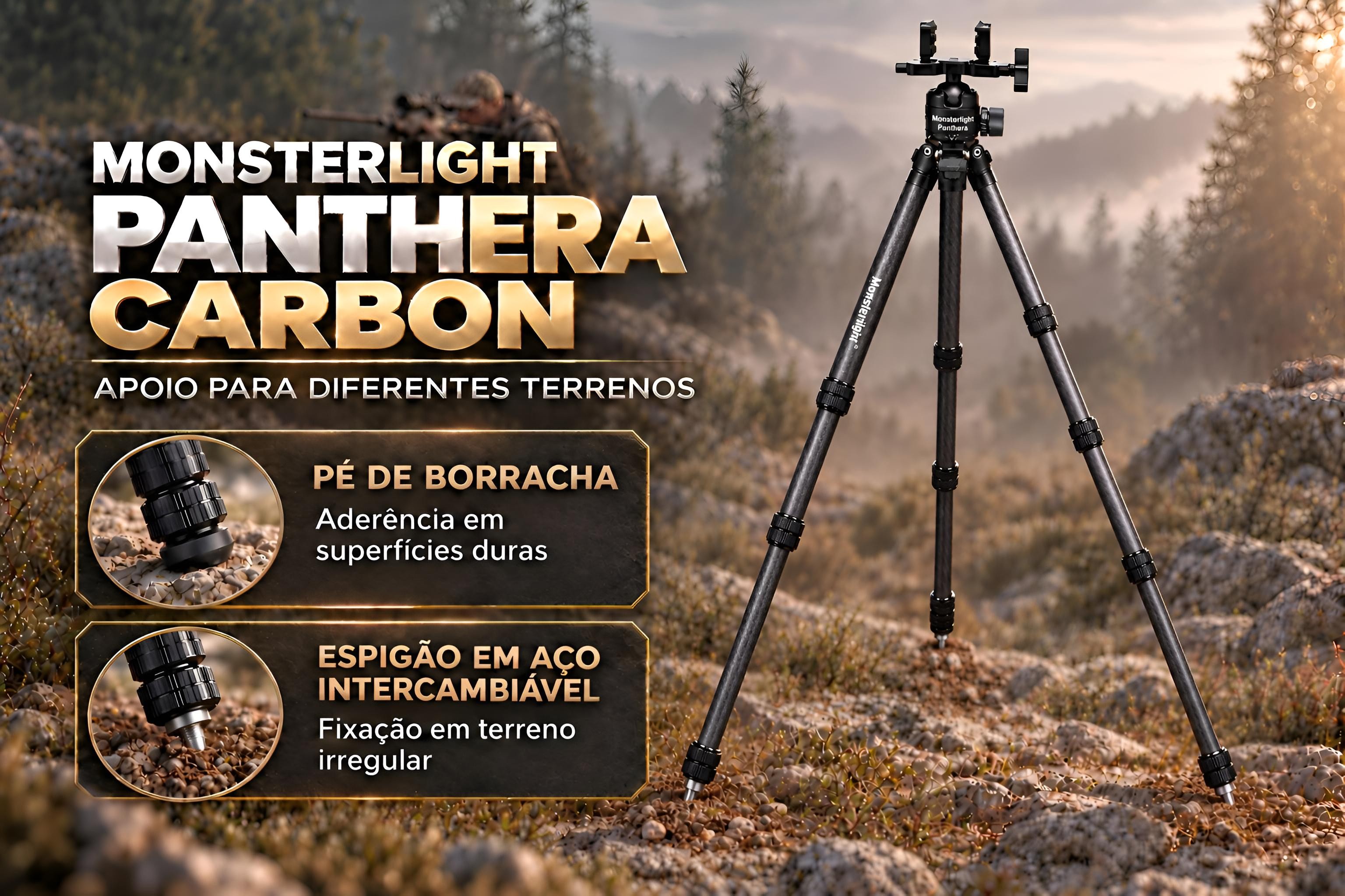 Tripé de Carbono Monsterlight Panthera Carbon 