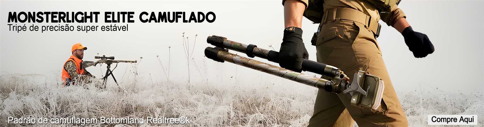 Tripé alumínio Monsterlight Trakiom Elite Camuflado