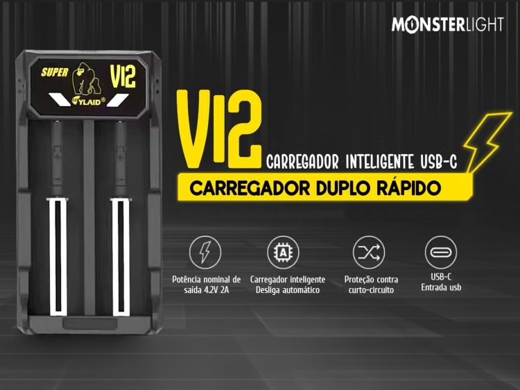 Carregador de baterias VI2 duplo inteligente