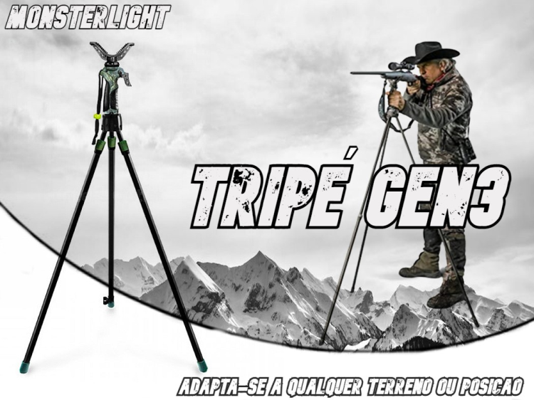 Tripé para Caça FieryDeer Trigger Stick Geração 3 com gatilho                                       