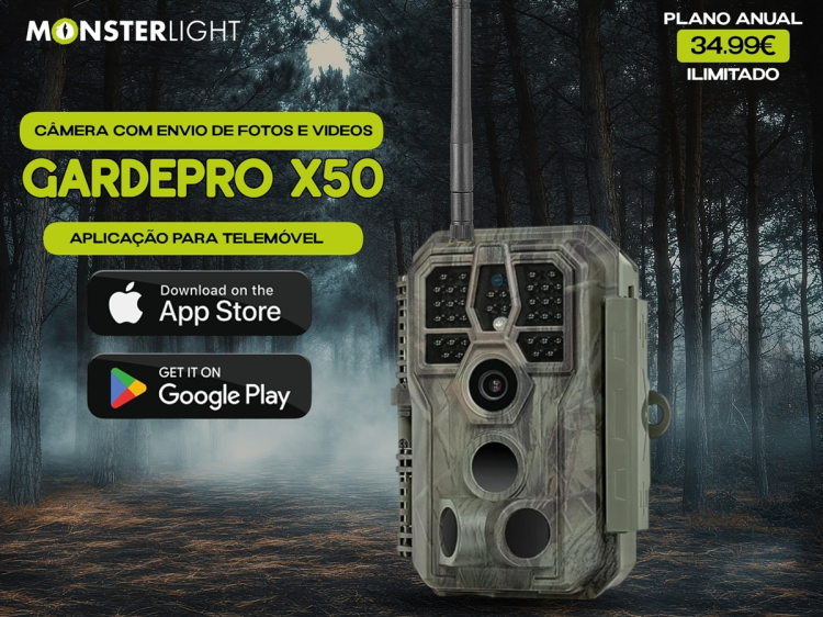 Câmera GardePro X50 LTE com aplicação para telemóvel