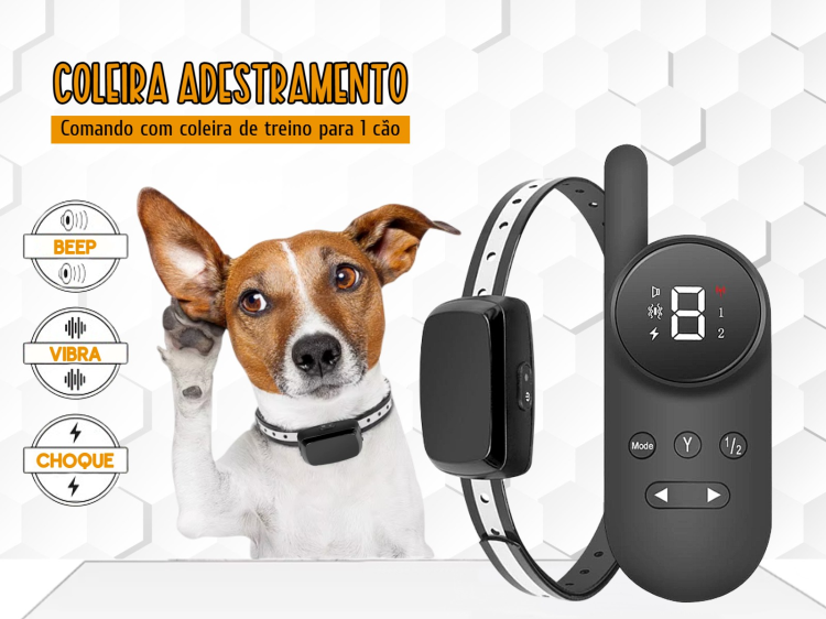 Coleira de adestramento à distância para 1 cão