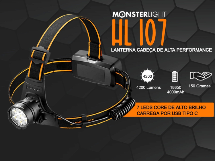 Lanterna de cabeça HL0107 Sensor com baterias recarregáveis