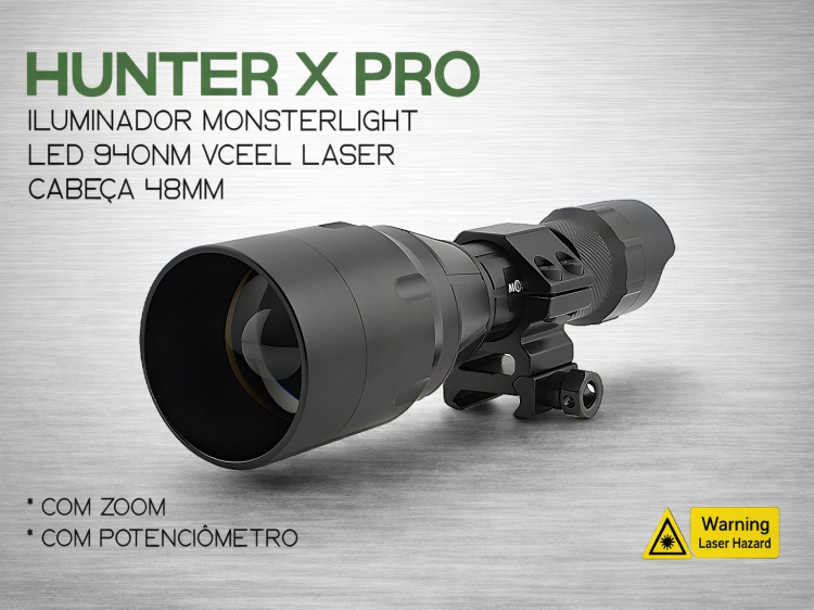 Iluminador MonsterLight 940nm Hunter X Pro LED Vseel laser com potenciómetro