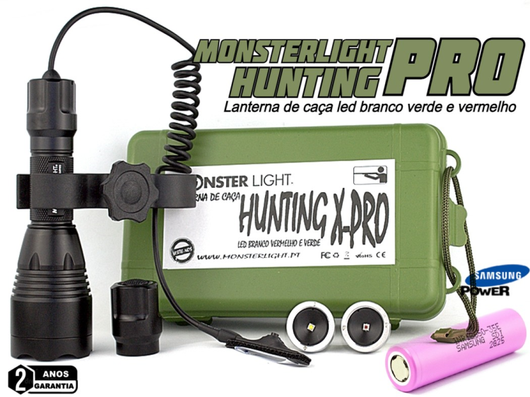 Kit lanterna para esperas Hunting XPro leds verde, vermelho e branco com zoom